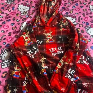 Red Plaid Reindeer Hoodie